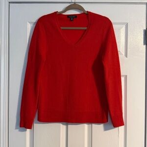 Saks Fifth Avenue Vibrant Red V-Neck Sweater